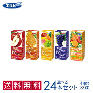 お歳暮 選べる福袋エルビー果汁100％フルーツセレクション24本セット(4種類×6本)