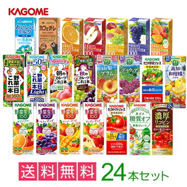 敬老の日 カゴメの野菜ジュース＆エルビー果汁100％ジュース24本 22種類から4種類も選べる福袋♪(4種類×6本) 202209ss