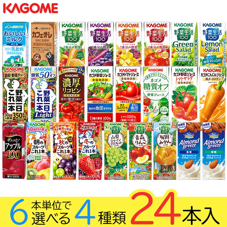 野菜ジュース 野菜生活 カゴメ 24本 25種類から4種類も選べる福袋♪(4種類×6本)