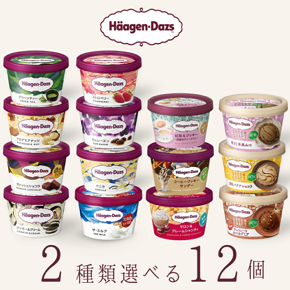ハーゲンダッツ アイスクリーム ミニカップ 14種類から2種類選べる福袋12個（6個×2種類）セットのサムネイル