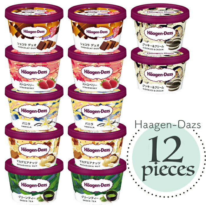 お歳暮 ハーゲンダッツ アイスクリーム ギフト ミニカップ（110ml) 人気フレーバー12個セット(6種類x2個） アイス 詰め合わせ ハーゲンダッツ セット 贈り物 プレゼント 御歳暮 お歳暮 御年賀 お年賀 お礼 お返し 出産祝い お祝 御祝 御礼 御見舞 内祝 快気祝 haagen