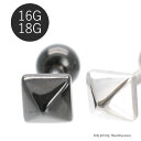 極小 ピアス サージカルステンレス セカンドピアス ボディピアス 16G 18G ミニ スクエア スタッズ かわいい 金属アレルギー ボディーピアス メンズ レ...