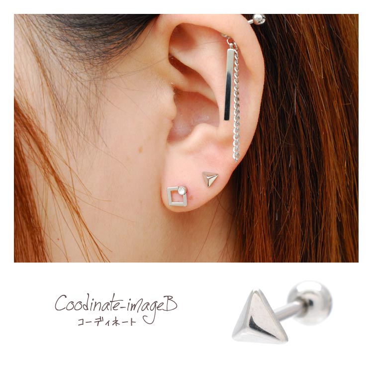 【高評価レビュー4.56】つけっぱなし ピアス 16G 18G 極小 ピアス サージカルステンレス セカンドピアス ボディピアス ミニ トライアングル 三角 スタッズ かわいい 金属アレルギー ボディーピアス メンズ レディース 1個売りピアス【送料無料】