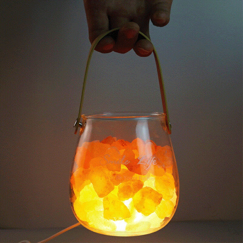 岩塩ランプ おしゃれ ヒマラヤ岩塩ライト led 塩灯 USB給電 インテリア 天然水晶岩塩ランプ テーブルラ..