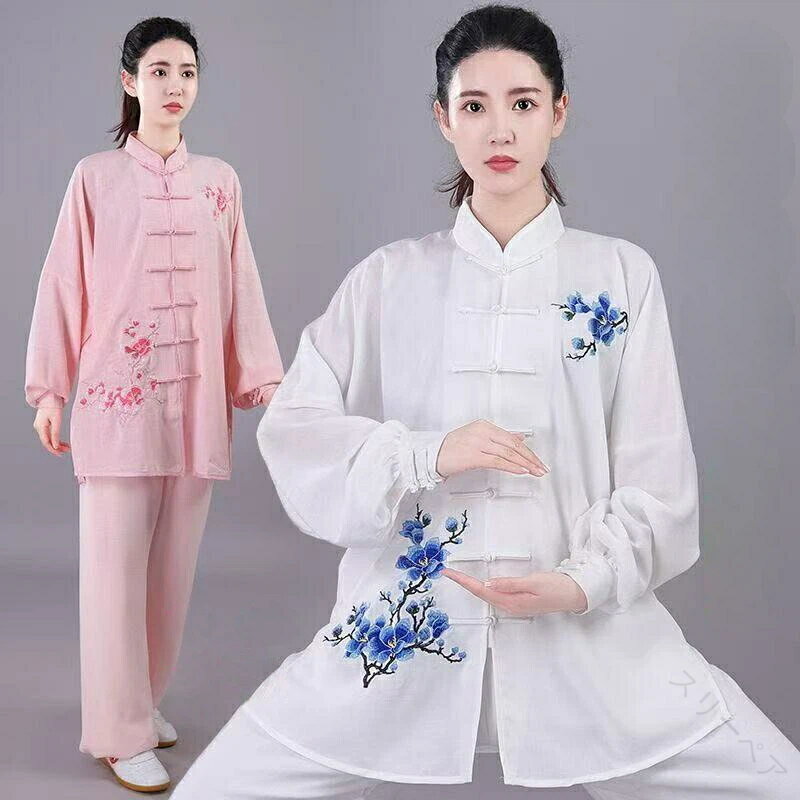 レディース演武用服カンフーウェア上下セット女性用コスプレ衣装2点セット太極拳服チャイナ服太極拳ウ..