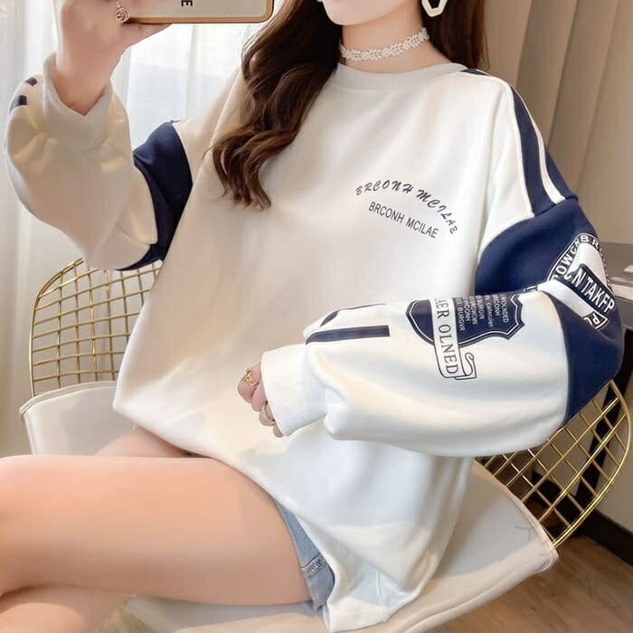 中学生 高校生 レディース ファッション 韓国 ロゴ トレーナー 春秋冬 長袖 トップス 通学 カジュアル ..