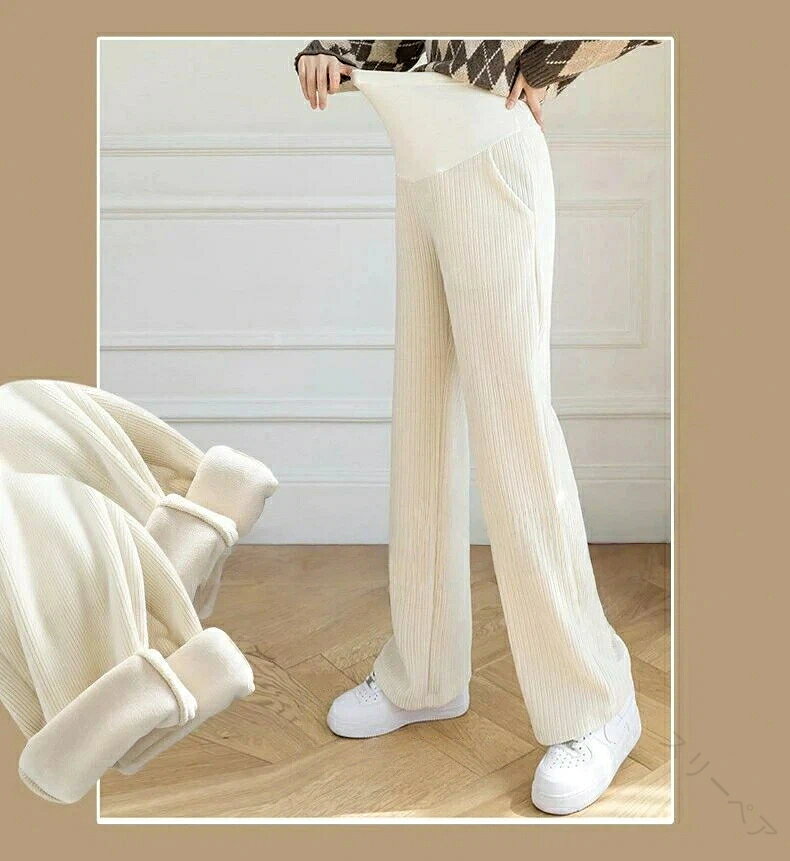 マタニティパンツ 裏起毛タイプ ジョガーパンツ ワイドパンツ コーデュロイ 春秋向け 全2色 紐付き ゆ..