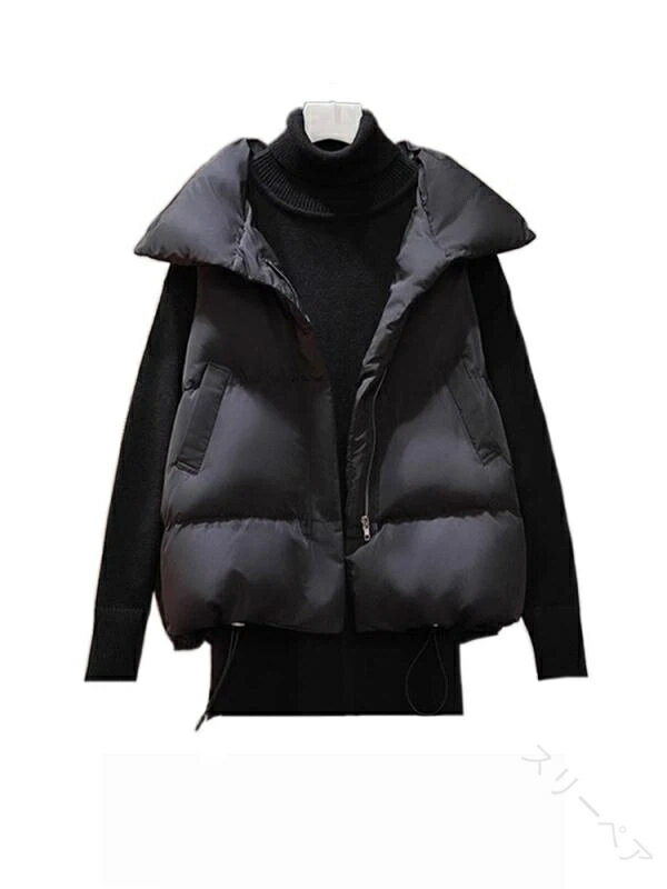 レディース ファッション コーデ 春 夏 秋 オシャレ 大きいサイズ ダウン コットン ベスト レディース ..