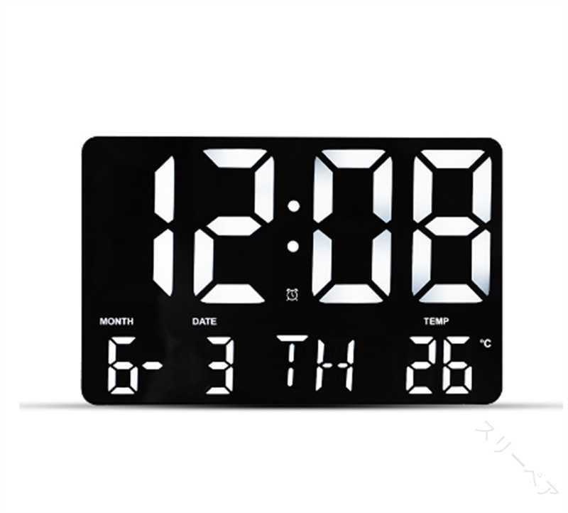 壁掛け時計 デジタル時計 LED 時計 リモコン付 日付 温度表示 光感知機能 大画面 北欧風 シンプル 横幅..
