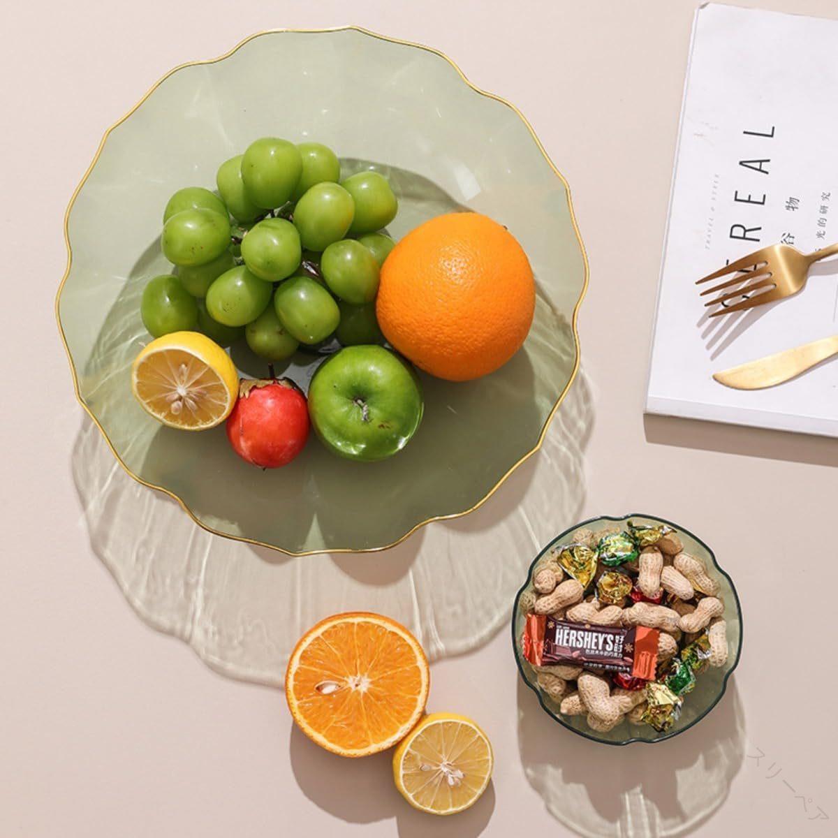 フルーツバスケ フルーツボウル フルーツるカゴ ガラス製フルーツボウル フルーツバスケット キッチン..