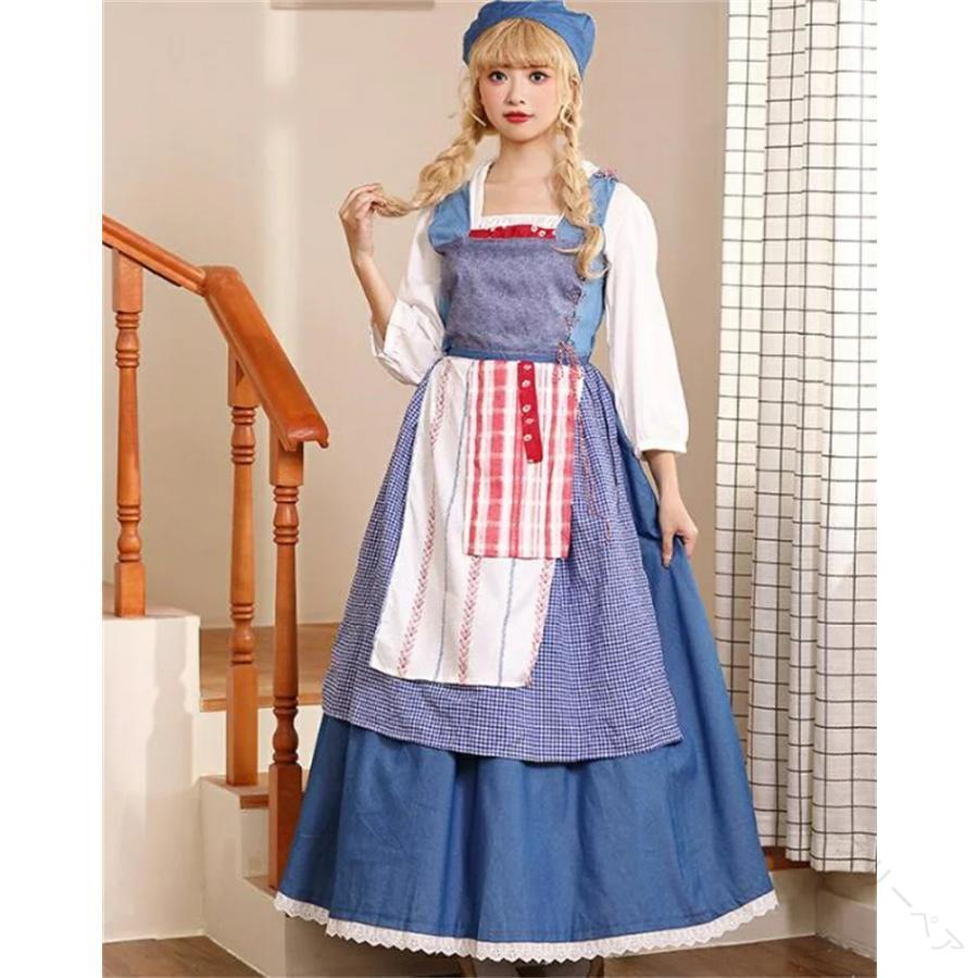 ハロウィン コスプレ 変装 仮装 田舎 農場 メイド服 民族衣装 衣装 パーティー イベント コスチューム ..