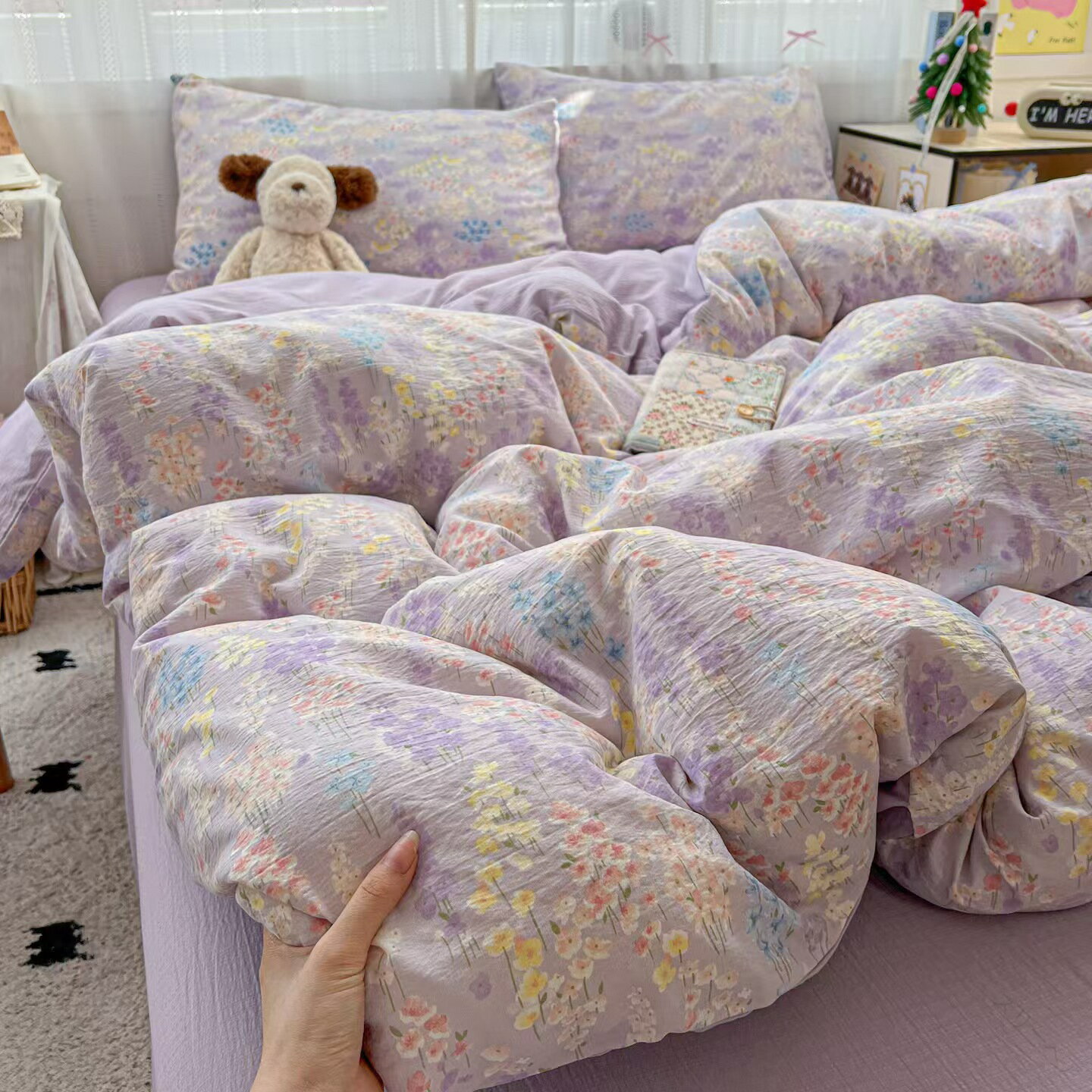 布団カバーセット 3点セット 4点セット かわいい シングル 布団カバー チェック プリント 掛け布団カバ..