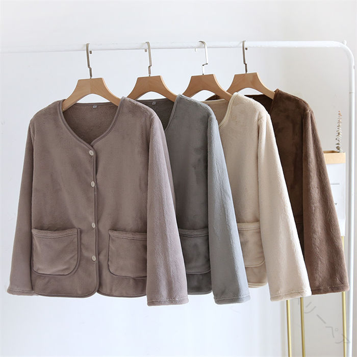 ルームジャケット ルームウェア もこもこ レディース メンズ 男女兼用 ボアパジャマ 春秋冬 着る毛布 あったか フリース トップス 長袖 前開き クルーネック ふわふわ 暖かい 部屋着 ホームウェア 寝間着 ナイトウェア 厚手 ゆったり 大きいサイズ 柔らか 快適な着心地 保温