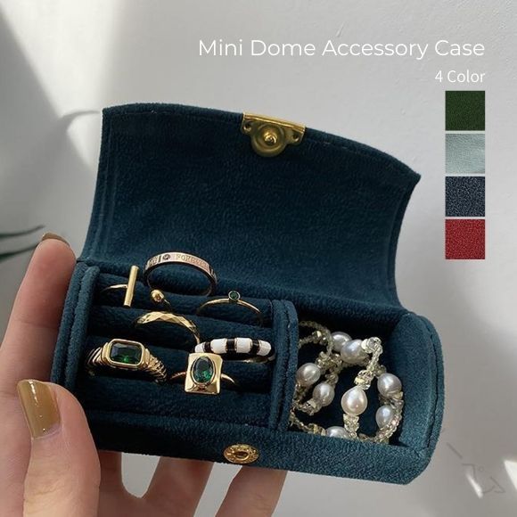 アクセサリーケース ジュエリーケース ドーム型 ミニサイズ 携帯用 持ち運び レトロ クラシカル 上品 ..