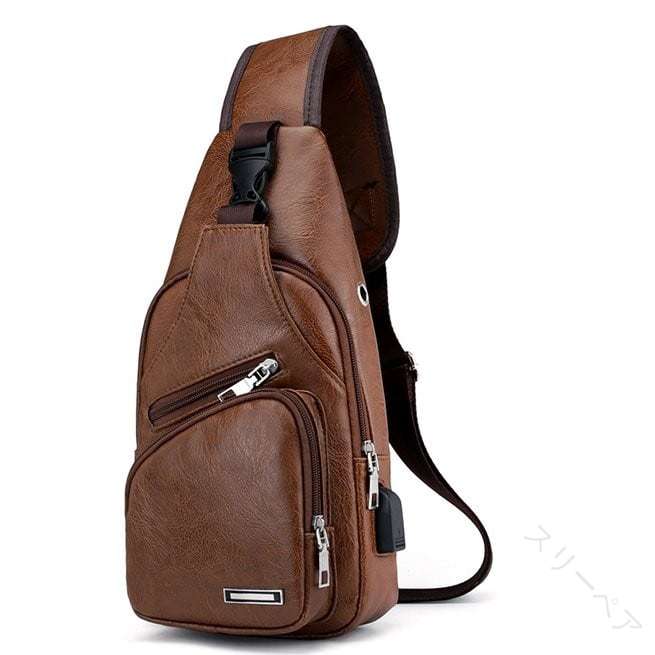 メンズ ボディバッグ 大きめ PUレザー 斜めがけ おしゃれ 40代 50代 USB充電ポート付き 通勤 通学 自転..