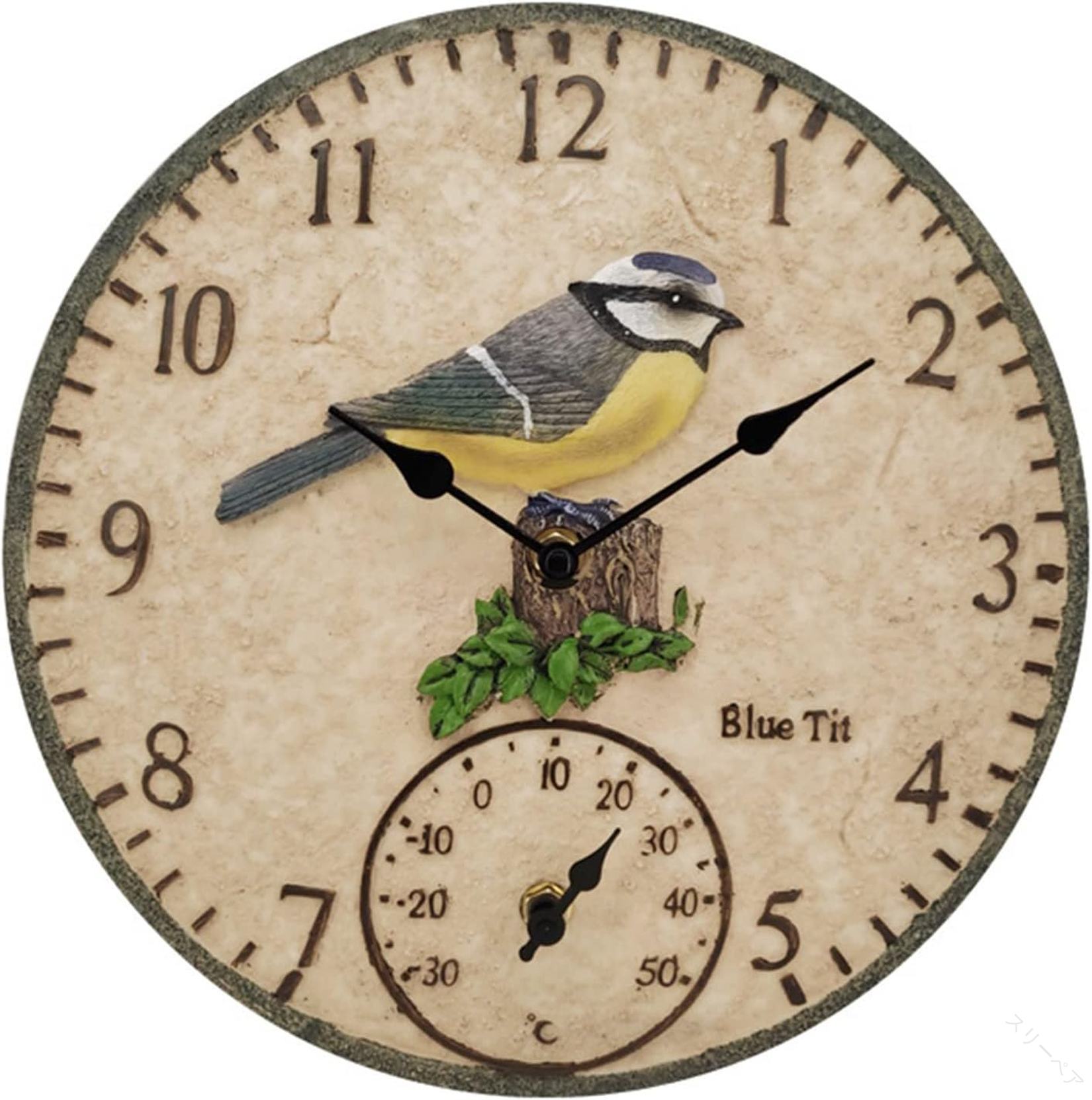 壁掛け時計 おしゃれ 北欧デザイン 静音 掛け時計 丸型 温度計付き 防水 フレームレス 屋内屋外対応 室..