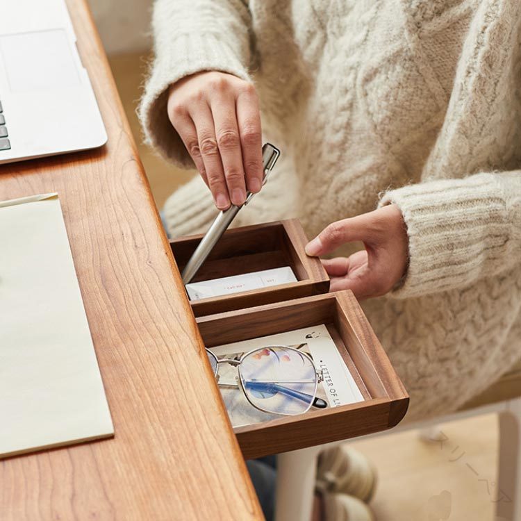 木製収納トレー 収納ケース 引き出し 便利収納 テーブル下 穴あけ不要 机 デスク下 勉強机 天然木 防カ..