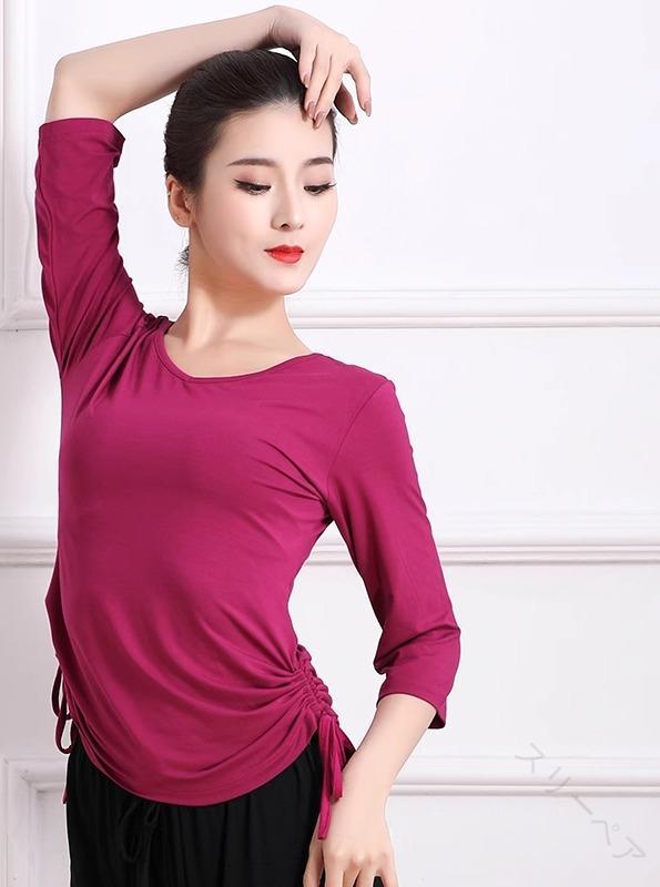 ダンス 衣装 レディース 社交ダンス ラテン 練習着 レッスンウェア モダン モーダル トップス ゆったり..