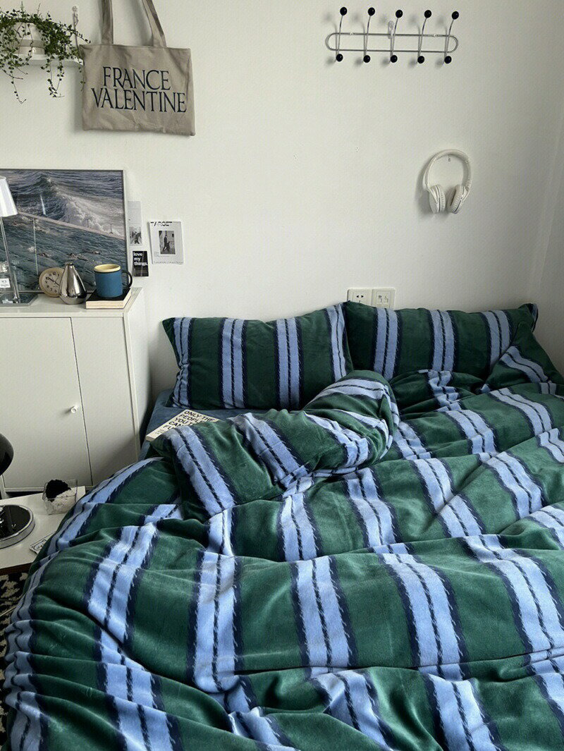 布団カバーセット ストライプ 洋式 和式 対応 フランネル素材 暖かい 掛ふとんカバー シングル セミダ..