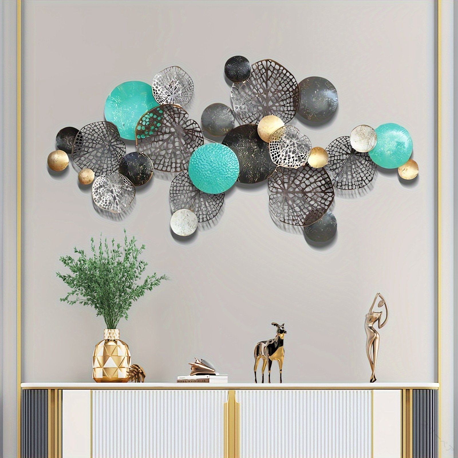 壁飾り ウォールデコレーション アイアン製 壁面装飾 おしゃれな壁デコ ウォールアクセント ゴールドカ..