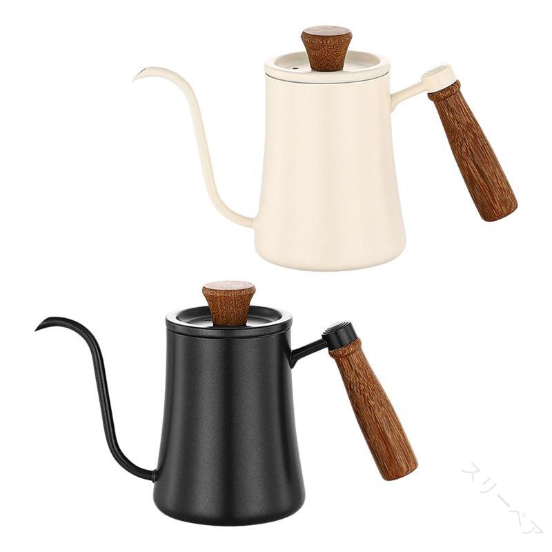 コーヒーポット コーヒーケトル 快適なグリップ設計 長くて細い注ぎ口付き 注ぎ口付きコーヒーケトル ..