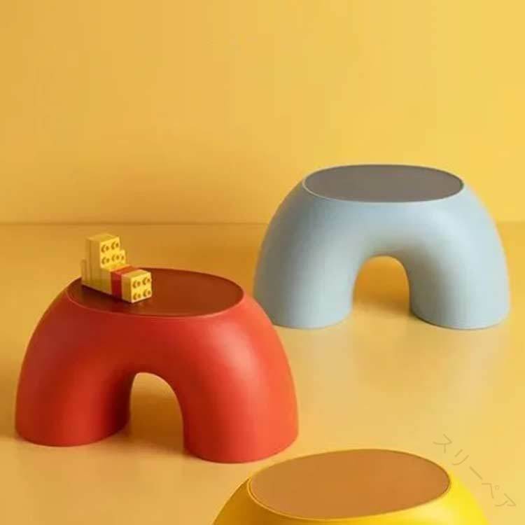 スツール オットマン 椅子 子供用 ベビーチェア ローチェア 虹形 キッズチェア ロータイプ 足置き 子供..