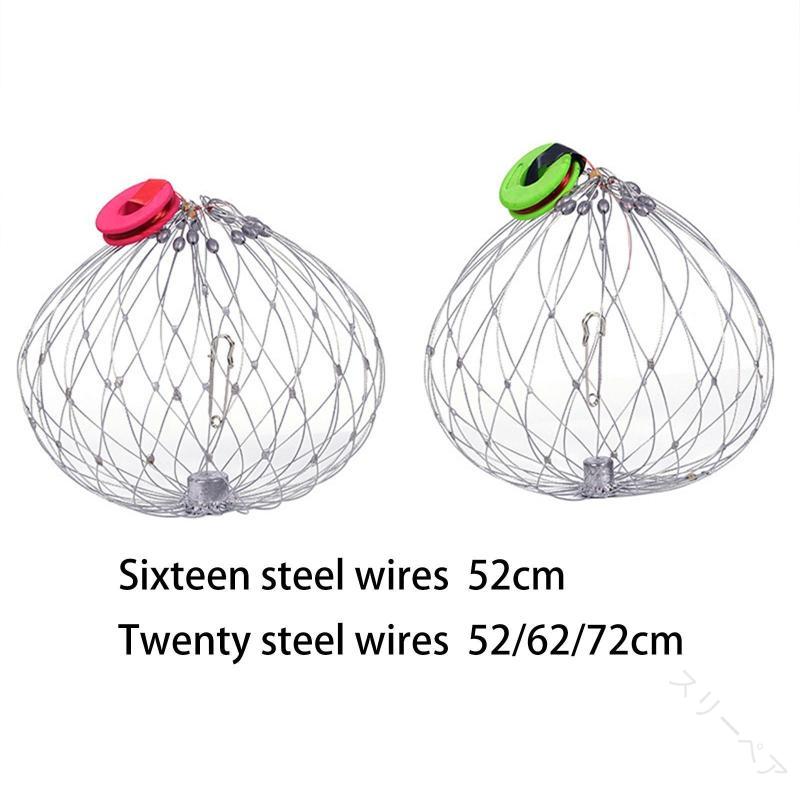 カニ捕獲ツール 釣りケージ 海水用 スチールケージ 頑丈設計 カニキャストスネア 自動捕獲可能 ザリガ..