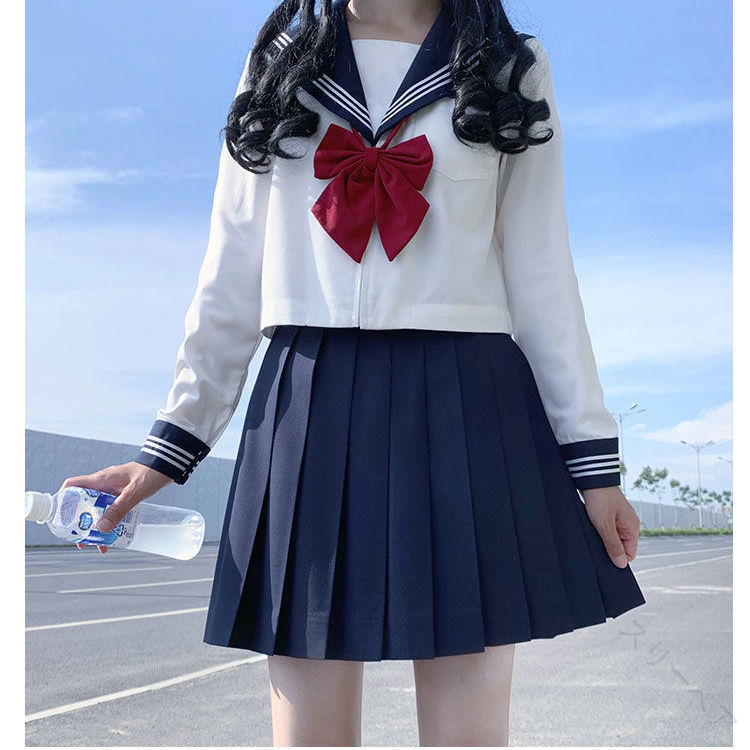 女子高校生 学生服 セーラー服 3点セット 制服 コスプレ コスチューム 定番 日常用 可愛い おしゃれ 人..