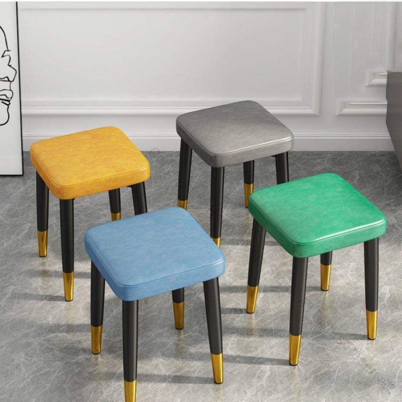 北欧風スツール いす 椅子 高さ45cm デスクチェア クッション付き スタッキング可能 スチール製 おしゃ..