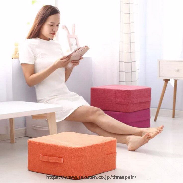 フロアクッション 座布団 座椅子 スクエアクッション 正方形 厚さ20cm 高反発 コンコンパクト 四角 極厚 リビング ダイニング 洗えるカバー 快適座り心地 多用途クッション 厚手クッション 省スペース 腰痛対策 リラックス ホームオフィス [2]