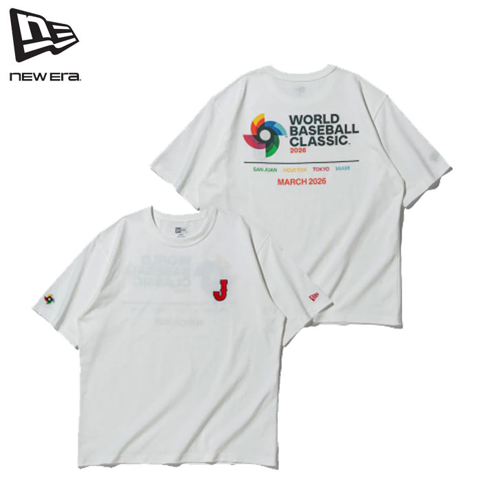 即納 2026SS 新作 ニューエラ NEW ERA® New Era® 半袖 ウォッシュドコットン Tシャツ ワールドベースボールクラシック 侍ジャパン World Baseball Classic WBCロゴ オフホワイト/マルチ