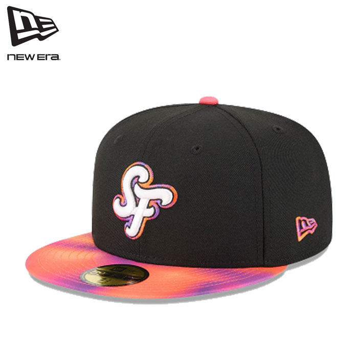 4/2出荷 2026SS 新作 NEW ERA® New Era® ニューエラ キャップ 帽子 59FIFTY オンフィールド MLB City Connect サンフランシスコ・ジャイアンツ ブラック 日本正規品取扱店 シーズン限定モデル 送料無料 Item detailsMLB City Connect Seriesのユニフォームに合わせたキャップコレクション。選手がフィールドで着用するものと同様の素材を使用したON-FIELD仕様。高い通気性や吸汗速乾性、紫外線防御（UPF50+)を持った高機能素材を使用しています。シルエットはニューエラを代表するスタイルの59FIFTY。フロントパネルの内側に独自の芯を作ることで型崩れしにくいクラシックなシルエット。サイズ調整のない仕様で、約1cm刻みのサイズ展開です。※ご使用のモニター環境により、色の見え方に差が生じる場合がございます。素材 ポリエステル 5