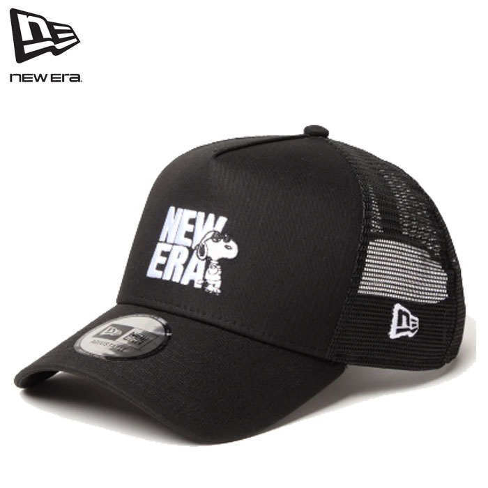 Rakuten - 即納 2026SS 新作 日本正規品 送料無料 ニューエラ NEW ERA® New Era® 9FORTY A-Frame トラッカー メッシュキャップ 帽子 Vintage PEANUTS ピーナッツ スヌーピー JOE COOL ジョー・クール ブラック