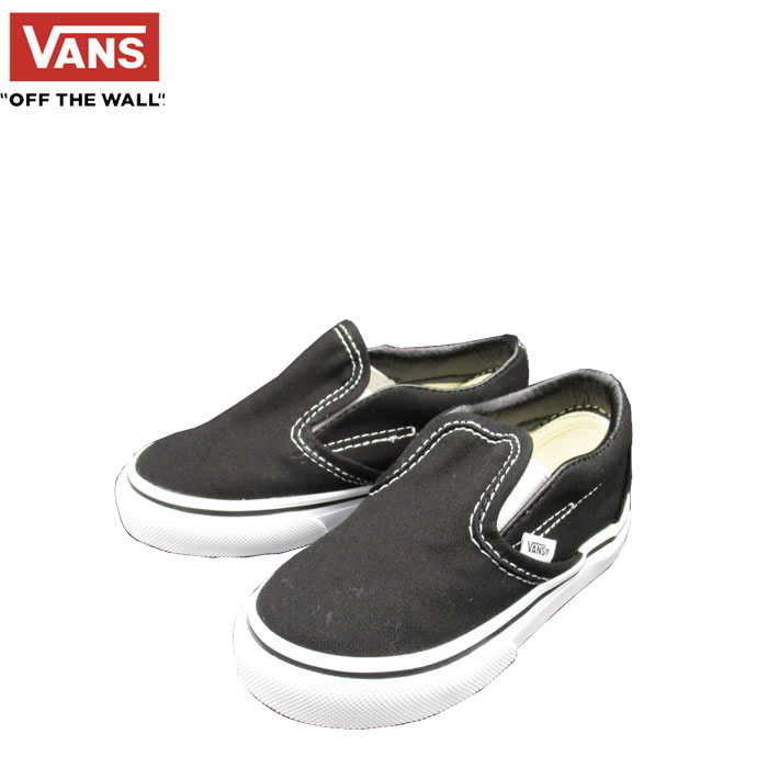 送料無料 即納 バンズ VANS キッズ 子供 Kids トドラー クラシック スリッポン US規格 スニーカー シューズ ブラック 黒 シンプル 定番 ノベルティ付き