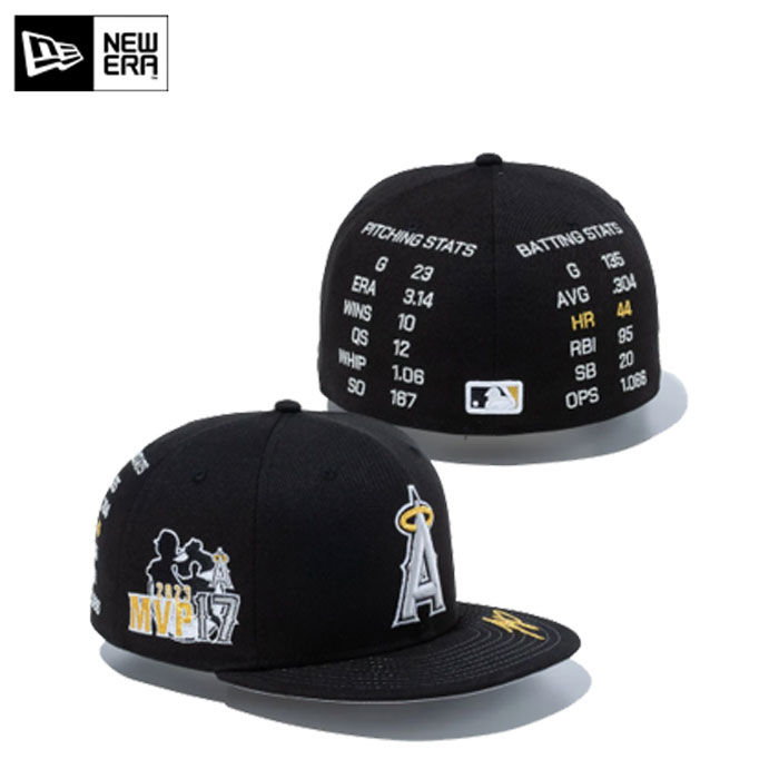 送料無料 即納 ニューエラ NEWERA キャップ 大谷翔平 MVP記念モデル 59FIFTY Shohei Ohtani American League MVP & Home Runs Leaders ロサンゼルス・エンゼルス ブラック × ゴールド