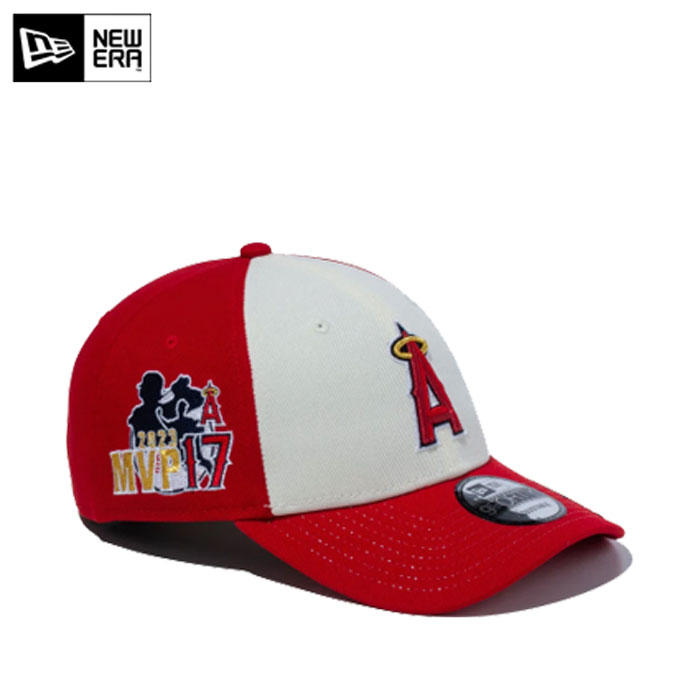 送料無料 即納 ニューエラ キャップ 大谷翔平 MVP記念モデル NEWERA 9FORTY Shohei Ohtani American League MVP & Home Runs Leaders ロサンゼルス・エンゼルス スカーレット / クロームホワイト