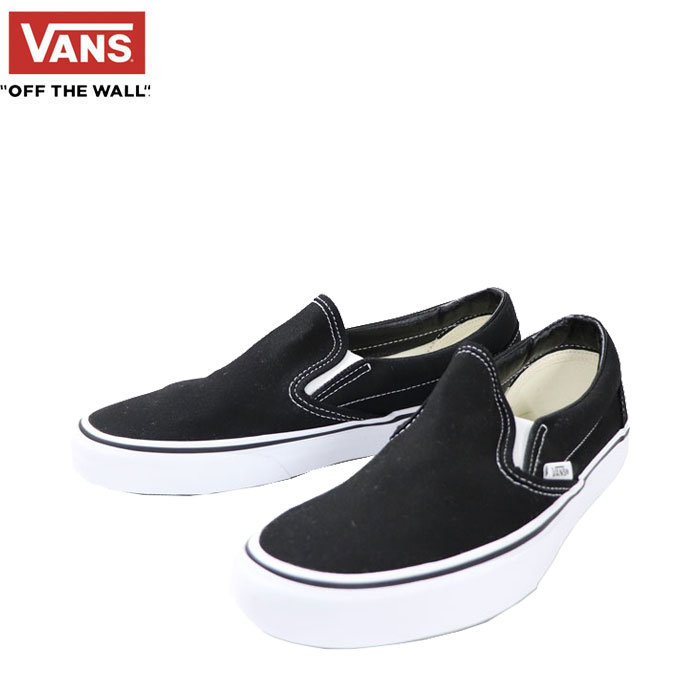 送料無料 即納 バンズ VANS US規格 レディース メンズ スリッポン スニーカー シューズ ブラック 黒 シンプル 定番 ノベルティ付き