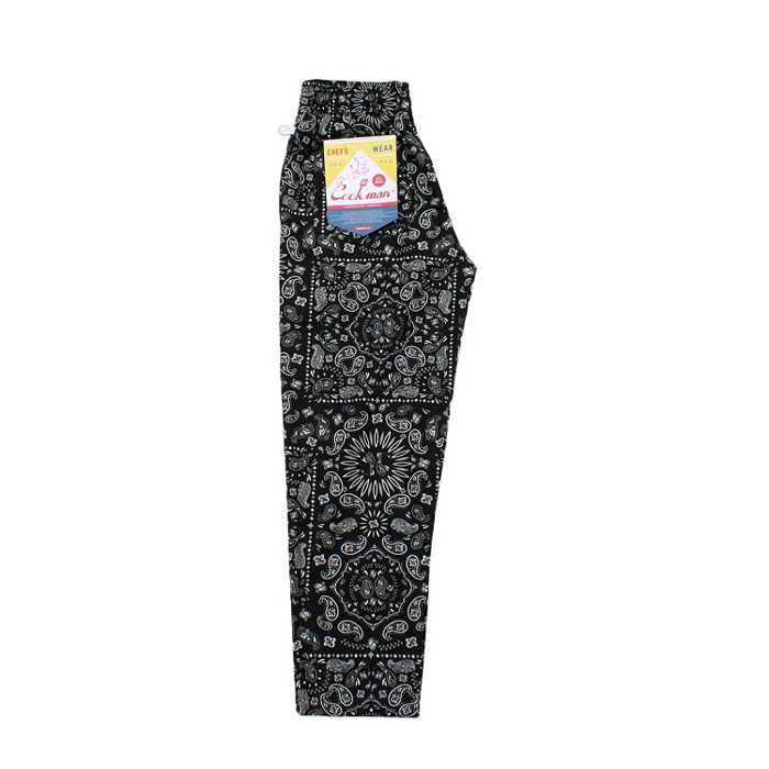 即納 クックマン COOKMAN シェフパンツ ペイズリー ブラック Paisley Black 231-32832