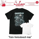 即納 クックマン COOKMAN Tシャツ ホワイト ブラック Kate Venicebeach map 231-32064(4)