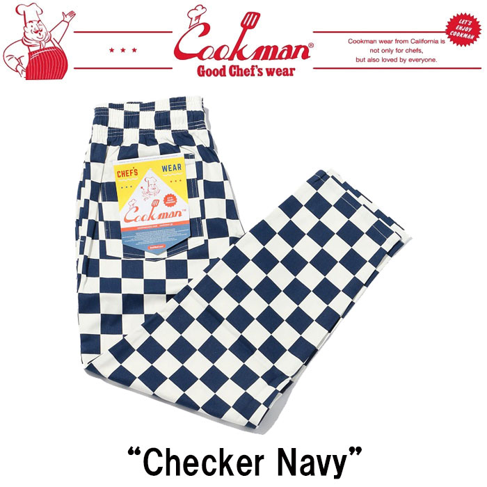 Rakuten - 即納 クックマン COOKMAN シェフパンツ Chef Pants Checker Navy チェッカー ネイビー 231-31891