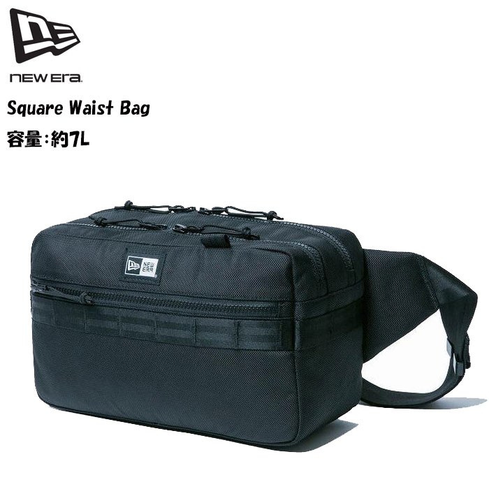 Rakuten - 即納 2025SS新作モデル 送料無料 ニューエラ NEW ERA® New Era® スクエア ウエストバッグ ショルダーバック 7L プリントロゴ ブラック