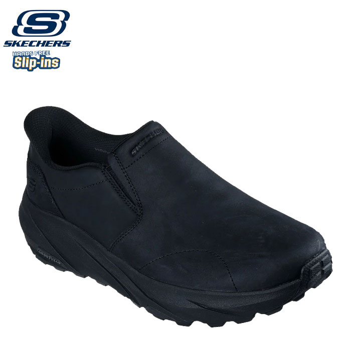 立ったまま履ける 即納 25FW スケッチャーズ SKECHERS スリップインズ スリッポン グッドイヤー ブラック スニーカー メンズ CONNER - RAYNE 205547-BBK