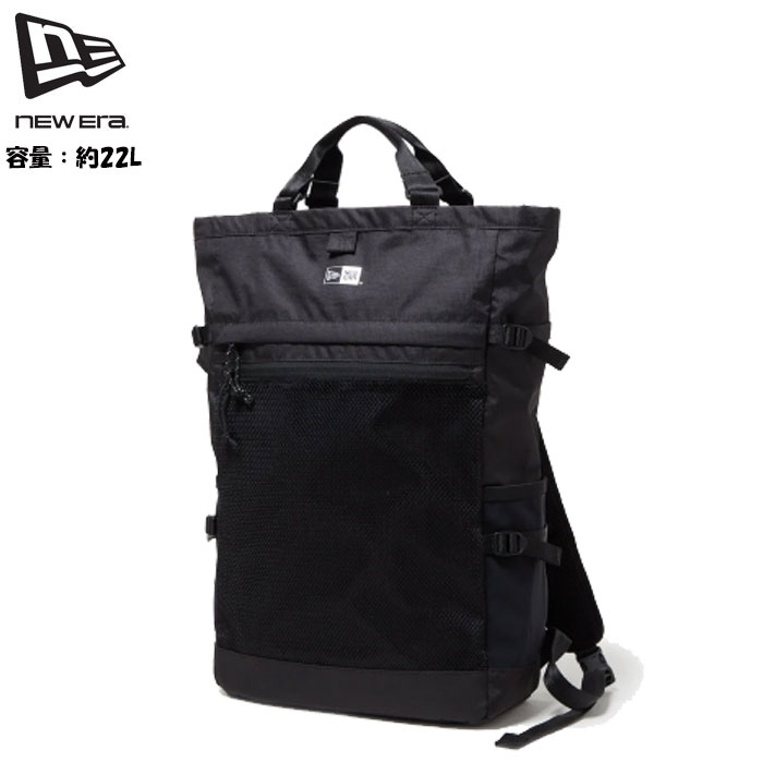 即納 2025SS新作モデル 送料無料 ニューエラ NEW ERA® New Era® 撥水加工 エクスプローラートートバッグ リュックサック 22L ブラック