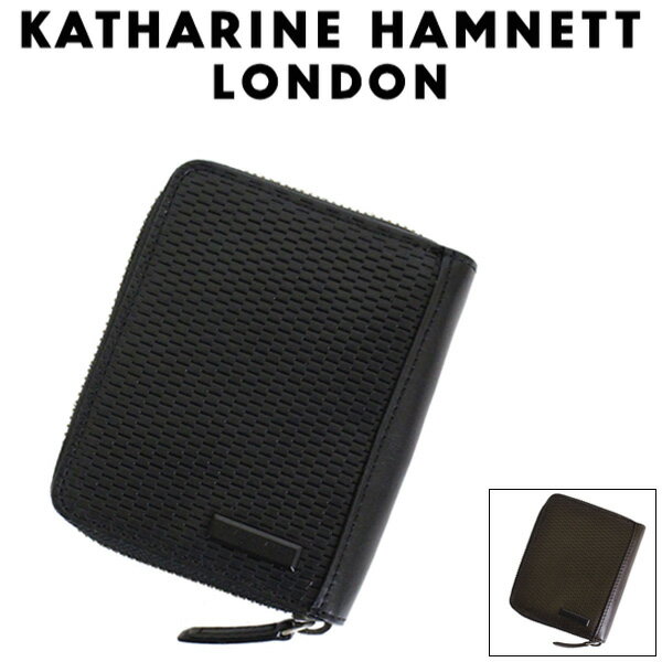 正規取扱店 KATHARINE HAMNETT LONDON (キャサリンハムネット ロンドン) 490-58002 Mesh ラウンドファスナーBOX 二つ折りウォレット 全2色