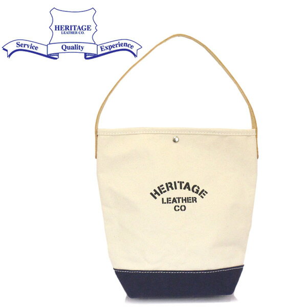 谷Ź HERITAGE LEATHER CO.(إơ쥶) NO.7935 Bucket Tote ХåȥȡȥХå Natural/Navy HL226