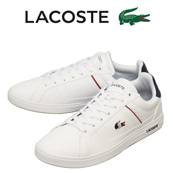 ラコステ レザースニーカー メンズ 正規取扱店 LACOSTE (ラコステ) SMA0117 EUROPA PRO TRI 123 1 SMA レザースニーカー 407ホワイトxネイビーxレッド LC317