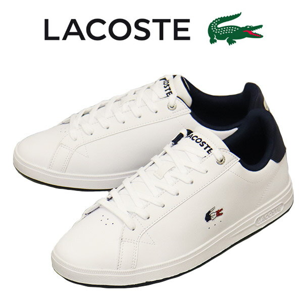 ラコステ レザースニーカー メンズ 正規取扱店 LACOSTE (ラコステ) SMA0120 GRADUATE PRO TRI 1231 SMA レザースニーカー 407ホワイトxネイビーxレッド LC318