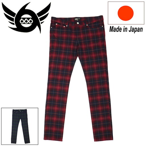 正規取扱店 666 ORIGINAL SOP0052 タータンチェック ストレッチスリムジーンズ 全2色 正規取扱店 666 ORIGINAL SOP0052 タータンチェック ストレッチスリムジーンズ 全2色