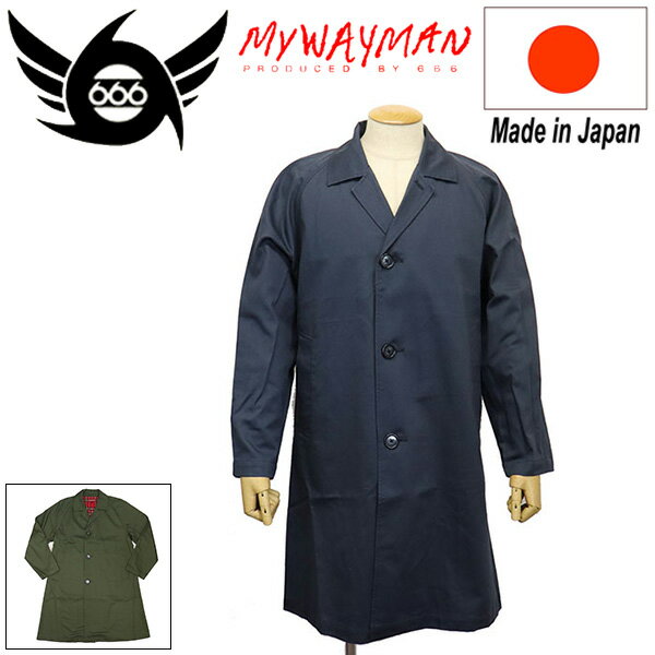 正規取扱店 666 MY WAY MAN MYJ0005 マイウェイマン シングルブレイステッドレインコート