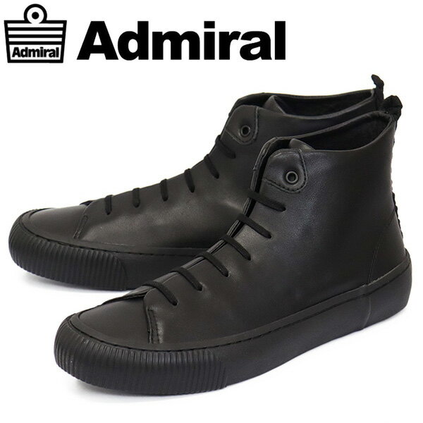 sale セール 正規取扱店 Admiral (アドミラル) SJAD2104 BEATTY HI LE ビーティーハイ ハイカット レザースニーカー 02BLACK AM020